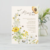 Invitation Rustic Mama to Bee Garden Baby shower Fleur sauvag (Debout devant)