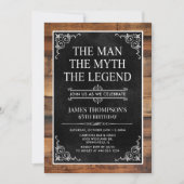 Invitation Rustic Man Myth Legend Photo 65th Birthday (Devant)