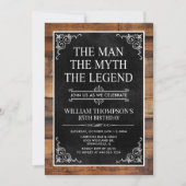 Invitation Rustic Man Myth Legend Photo 85th Birthday (Devant)