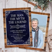 Invitation Rustic Man Myth Légende Photo 60e anniversaire