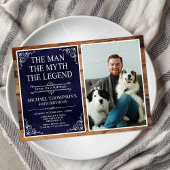 Invitation Rustic Man Myth Légende Surprise 50e anniversaire