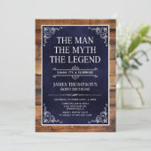 Invitation Rustic Man Myth Légende Surprise 60e anniversaire (Debout devant)