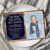 Invitation Rustic Man Myth Légende Surprise 65e anniversaire