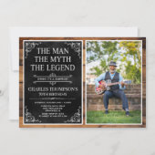 Invitation Rustic Man Myth Légende Surprise 70e anniversaire (Devant)
