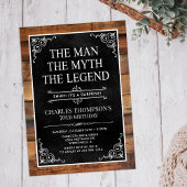 Invitation Rustic Man Myth Légende Surprise 70e anniversaire