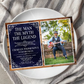 Invitation Rustic Man Myth Légende Surprise 70e anniversaire