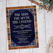 Invitation Rustic Man Myth Légende Surprise 75e anniversaire