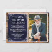 Invitation Rustic Man Myth Légende Surprise 80e anniversaire (Devant)