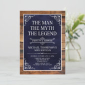 Invitation Rustic Man Myth Légende Surprise Photo 50 Annivers (Debout devant)