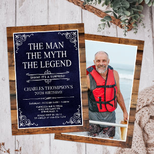 Invitation Rustic Man Myth Légende Surprise Photo 70 Annivers