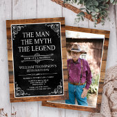 Invitation Rustic Man Myth Légende Surprise Photo 85 Annivers