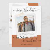 Invitation Rustic Mariage Adventure Photo Enregistrer la date (Devant / Derrière)