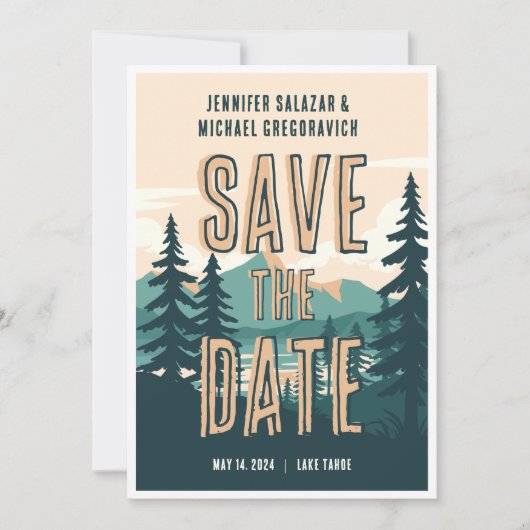 Invitation Rustic Mariage Décontracté Enregistrer l'invitatio (Devant)