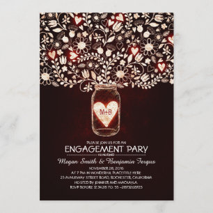 Invitation Rustic Mariage Engagement Party Mason Jar Invitati
