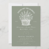 Invitation Rustic Market Garden Douche (Devant)