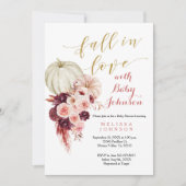 Invitation Rustic Marsala Citrouille tomber dans le Baby show (Devant)