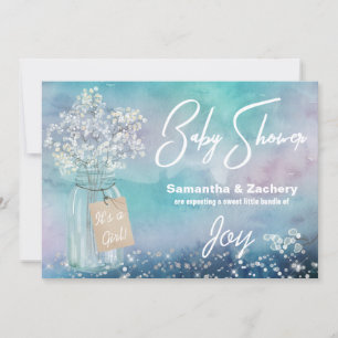 Invitation *~* Rustic Mason Jar Baby shower respiratoire du b