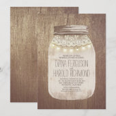 Invitation Rustic Mason Jar Dîner de répétition (Devant / Derrière)