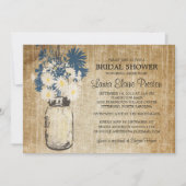 Invitation Rustic Mason Jar et Fleur sauvage Daisies (Devant)