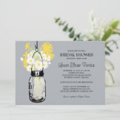 Invitation Rustic Mason Jar et Fleur sauvage Daisies (Debout devant)