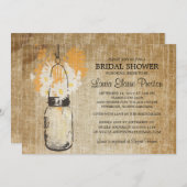 Invitation Rustic Mason Jar et Fleur sauvage Daisies (Devant / Derrière)
