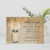 Invitation Rustic Mason Jar et Fleur sauvage Daisies (Debout devant)