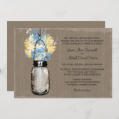 Invitation Rustic Mason Jar et Mariage Fleur sauvage (Devant / Derrière)