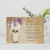 Invitation Rustic Mason Jar et Mariage Fleur sauvage (Debout devant)