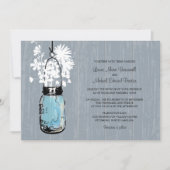 Invitation Rustic Mason Jar et Mariage Fleur sauvage (Devant)