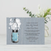 Invitation Rustic Mason Jar et Mariage Fleur sauvage (Debout devant)