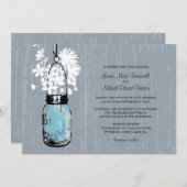 Invitation Rustic Mason Jar et Mariage Fleur sauvage (Devant / Derrière)