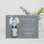 Invitation Rustic Mason Jar et Mariage Fleur sauvage (Debout devant)
