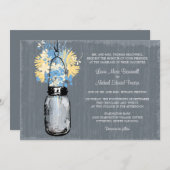 Invitation Rustic Mason Jar et Mariage Fleur sauvage (Devant / Derrière)