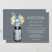 Invitation Rustic Mason Jar et Mariage Fleur sauvage (Devant / Derrière)