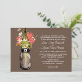 Invitation Rustic Mason Jar et Mariage Fleur sauvage (Debout devant)