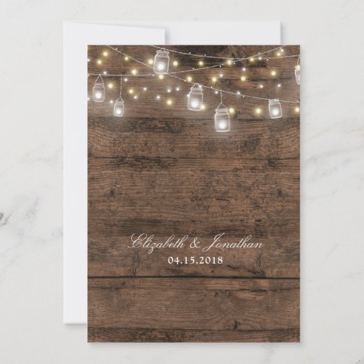 Invitation Rustic Mason Jar et String Lights Couple's Shower (Dos)