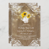 Invitation Rustic Mason Jar et Sunflowers (Devant / Derrière)