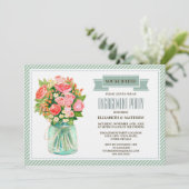 Invitation Rustic Mason Jar Floral (Debout devant)