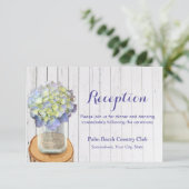 Invitation Rustic Mason Jar & Hydrangea Réception de mariage (Debout devant)