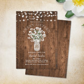 Invitation Rustic Mason Jar Lights Sweet 16 Anniversaire Fête
