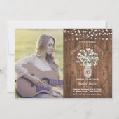 Invitation Rustic Mason Jar Lights Sweet 16 Anniversaire Phot (Devant)