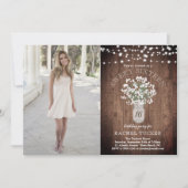 Invitation Rustic Mason Jar Lights Sweet 16 Anniversaire Phot (Devant)