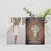 Invitation Rustic Mason Jar Lights Sweet 16 Anniversaire Phot (Debout devant)
