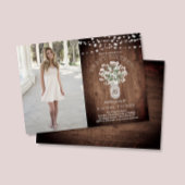 Invitation Rustic Mason Jar Lights Sweet 16 Anniversaire Phot