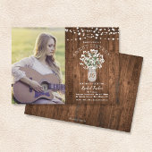 Invitation Rustic Mason Jar Lights Sweet 16 Anniversaire Phot