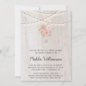 Invitation Rustic Mason Jar Lumières florales Fête des mariée (Devant)