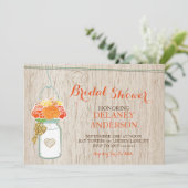 Invitation Rustic Mason Jar Parties scintillant d'automne Fêt (Debout devant)