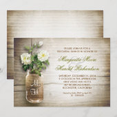 Invitation rustic mason jar rehearsal (Devant / Derrière)