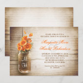 Invitation rustic mason jar rehearsal (Devant / Derrière)