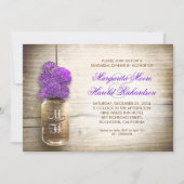 Invitation rustic mason jar rehearsal (Devant)